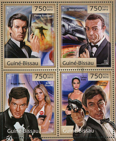 James Bond Stamp Pierce Brosnan Sean Connery Roger Moore S/S MNH #6347-6350