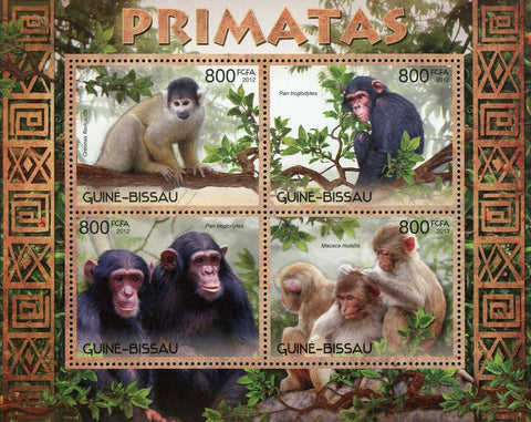 Primates Stamp Oreonax Flavicauda Pan Troglodytes Souvenir Sheet MNH #6231-6234