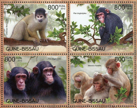 Primates Stamp Oreonax Flavicauda Pan Troglodytes Souvenir Sheet MNH #6231-6234