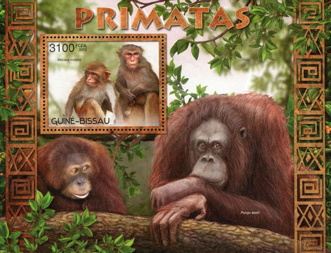 Primates Stamp Wild Animal Macaca Mulatta Souvenir Sheet MNH #6235 / Bl. 1100