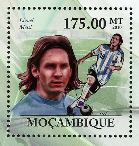 Lionel Messi Stamp Best Football Player 2010 Soccer Sport S/S MNH #3690 / Bl.320