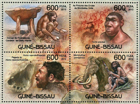 Prehistoric Humans Stamp Neanderthal Homo Erectus Fossil S/S MNH #5981/Bl.1058