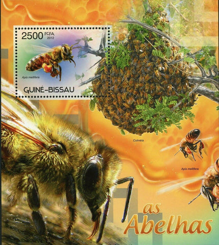 Bees Stamp Apis Mellifera Beehive Insect Souvenir Sheet MNH #5986 / Bl.1059