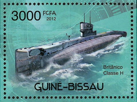 Submarines Stamp British Class H Transportation Souvenir Sheet MNH #5976/Bl.1057