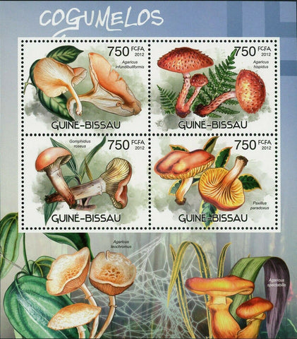 Mushrooms Stamp Agaricus Infundibuliformis Gomphidius Roseus S/S MNH #6017-6020