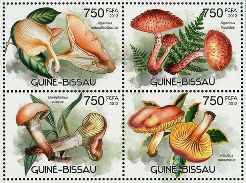Mushrooms Stamp Agaricus Infundibuliformis Gomphidius Roseus S/S MNH #6017-6020