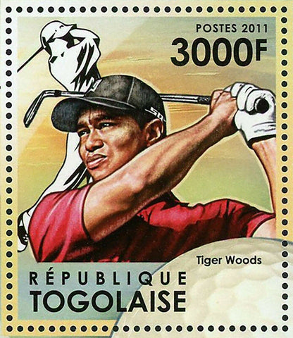 Tiger Woods Stamp Golf Champions Sport Souvenir Sheet MNH #4380 / Bl.691