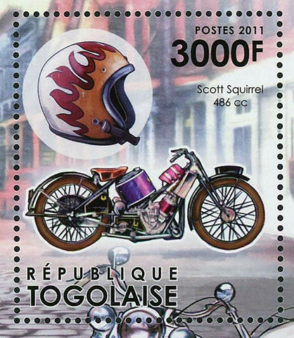 Motorcycles Stamp Scott Squirrel 486 cc Harley Davidson S/S MNH #4384 / Bl.692