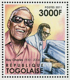 Ray Charles Stamp Famous Musicians Music Souvenir Sheet MNH #4288 / Bl.668