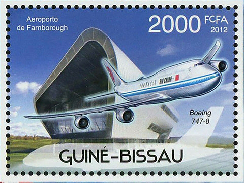 Planes & Airports Stamp Boeing 747-8 Flamborough Souvenir Sheet #5941 / Bl.1050