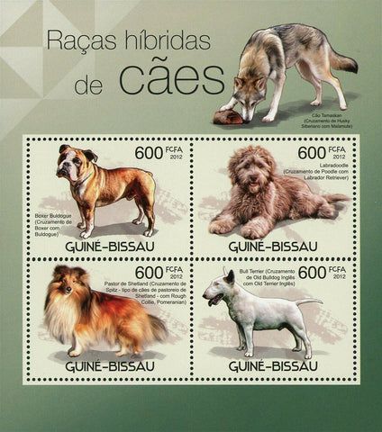 Hybrid Dogs Stamp Boxer Bulldog Bull Terrier Shetland Labradoodle S/S MNH #5867