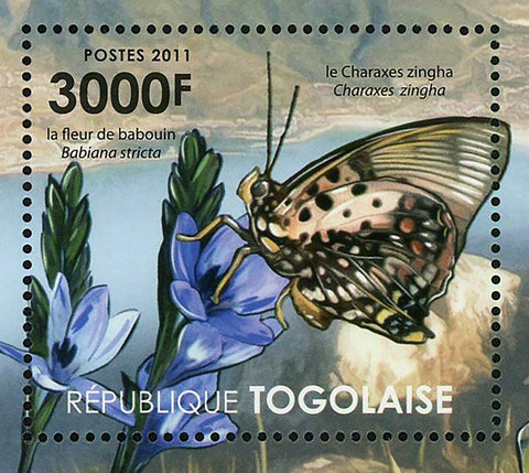Butterflies & Flowers of Africa Stamp Bebearia Sophus S/S MNH #4121 / Bl.632