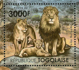 The African Sahel Stamp Lion Panthera Leo Gazelle S/S MNH #4234 / Bl.653