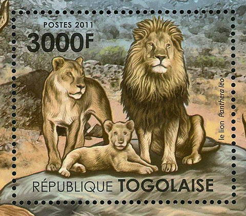 The African Sahel Stamp Lion Panthera Leo Gazelle S/S MNH #4234 / Bl.653