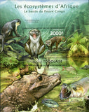 The Congo River Basin Stamp Crocodile Primates S/S MNH #4229 / Bl.648