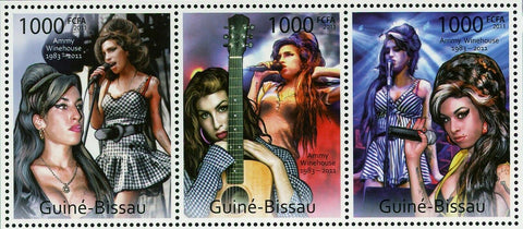 Amy Winehouse Stamp Tribute Singer Songwriter Music S/S MNH #5685-5687