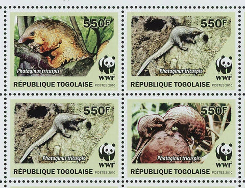 Pangolins Stamp Phataginus Tricuspis Wild Animal Souvenir Sheet MNH #3454-3457