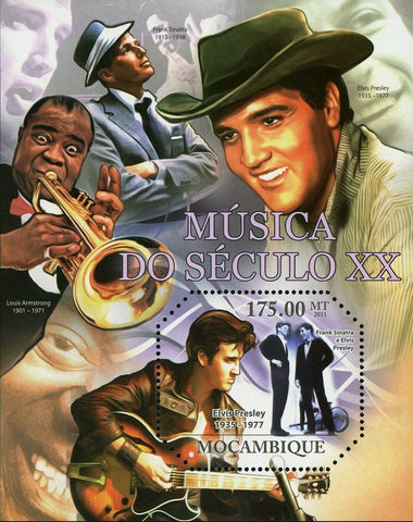 Elvis Presley Stamp Louis Armstrong Frank Sinatra Music S/S MNH #4804 / Bl.488