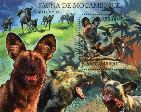 African Wild Dogs Stamp Lycaon Pictus Souvenir Sheet MNH #5028 / Bl.520