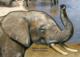 Elephants of Savanna Stamp Loxodonta Africana Wild Animal S/S MNH #4993 / Bl.515