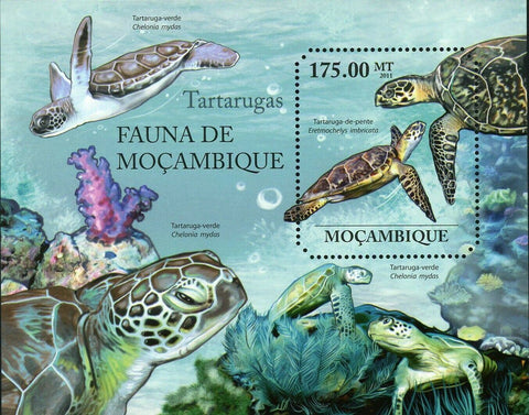 Turtles Stamp Eretmochelys Imbricata Chelonia Mydas S/S MNH #4853 / Bl.495