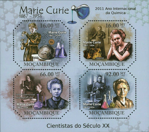Marie Curie Stamp Scientist XX Century Chemistry Prize S/S MNH # 4672-4675