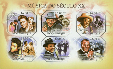 Elvis Presley Stamp Louis Armstrong Frank Sinatra S/S MNH #4797-4802