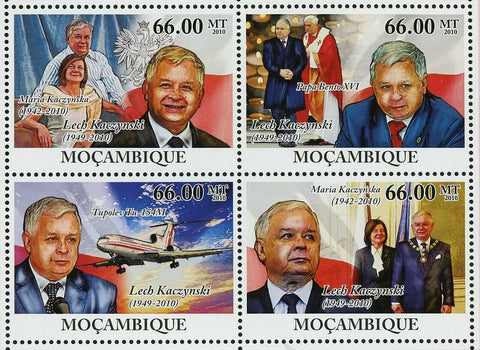 Lech Kaczyński Stamp Maria Kaczyńska Tupolev Tu-154M S/S MNH #4245-4248