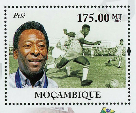 Pele Stamp Soccer Sport Brazil Team Historical Figure S/S MNH #4157 / Bl.385