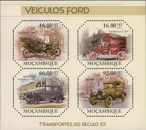 Vintage Ford Cars Stamp Model T-1908 Deluxe Sedan -1930 S/S MNH #4647-4650