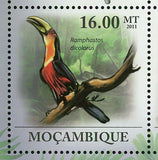 Toucan Stamp Pteroglossus Torquatus Ramphastos Toco S/S MNH #4354-4359
