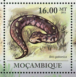 Viper Stamp Bitis Gabonica Reptile Snake Souvenir Sheet S/S MNH #4328-4333