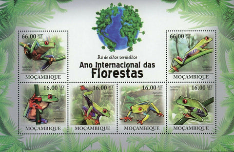 Red-eyed Treefrog Stamp Agalychnis Callidryas Amphibian S/S MNH #4294-4299