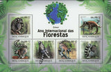 Lemurs Stamp Lemur Catta Wild Animal Souvenir Sheet MNH #4415-4420