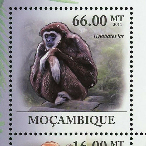 Monkeys Stamp Hylobates Lar Wild Animal Souvenir Sheet MNH #4421-4426