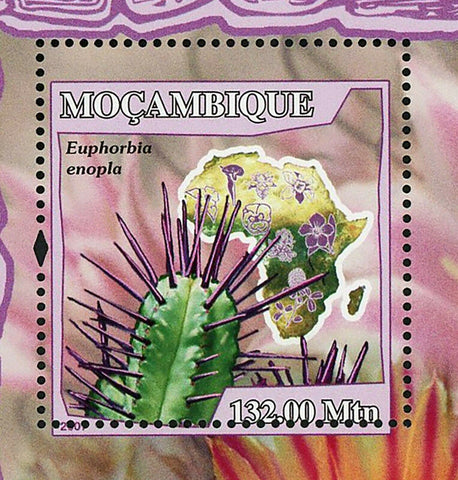 Cactus Stamp Nature Plants Euphorbia Enopla S/S MNH #2919 / Bl.210