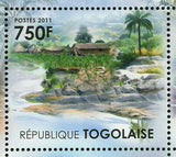 Landscapes of Togo Stamp Lakes Houses Architecture S/S MNH #4107-4110