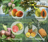 Fruits of Togo Stamp Guava Mango Papaya Pineapple Souvenir Sheet MNH #4112-4115