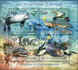 Ecosystem of Mediterranean Sea Seal Monachis Moray Eel S/S MNH #4197-4200