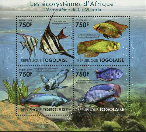 Ecosystem of Victoria Lake Stamp Freshwater Angelfish Fish S/S MNH #4177-4180