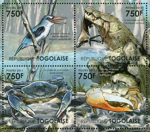 Fauna Mangroves of South Africa Stamp Crab Tree Kingfisher S/S MNH #4161-4164