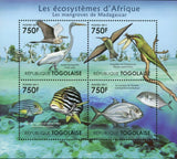 Fauna of Mangroves Stamp Great Egret Oriental Sweetlips Fish S/S MNH #4157-5160