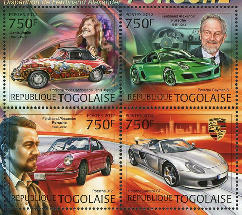 Ferdinand Alexander Porsche Stamp Janis Joplin Carrera GT S/S MNH #4588-4591