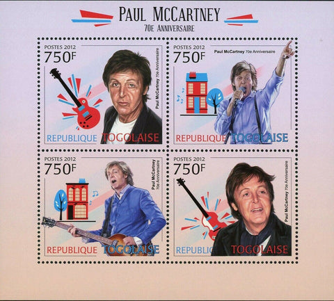 Paul McCartney Stamp Music Singer The Beatles Souvenir Sheet MNH #4548-4551