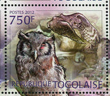 Owls Stamp Bird Scotopelia Peli Bubo Lacteus Bubo Cinerascens S/S MNH #4428-4431