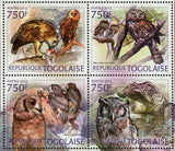 Owls Stamp Bird Scotopelia Peli Bubo Lacteus Bubo Cinerascens S/S MNH #4428-4431