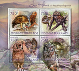 Owls Stamp Bird Scotopelia Peli Bubo Lacteus Bubo Cinerascens S/S MNH #4428-4431