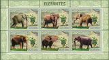 Elephants Stamp Loxodonta Africana Loxodonta Cyclotis S/S MNH #3038-3043