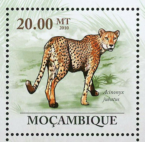 Wild Cat Stamp Acinonyx Jubatus Leptailurus Serval Panthera Pardus S/S MNH #3566