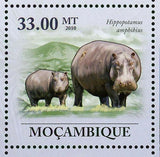 Hippopotamus Stamp Hippopotamus Amphibius Wild Animal S/S MNH #3596-3601